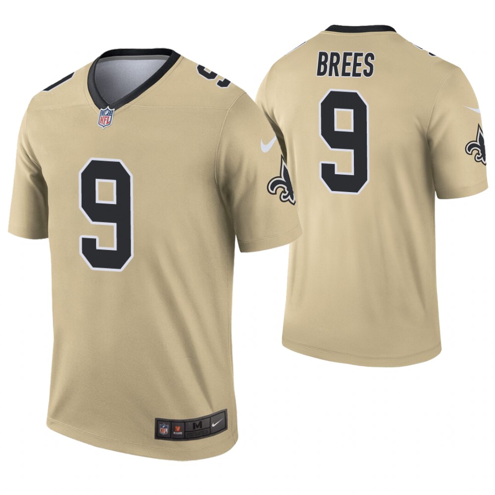 Men New Nike New Orleans Saints #9 Bress yellow Limited Jersey